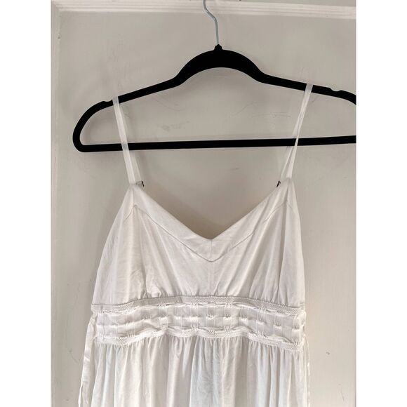 NWT Theory White Lace Up Summer Breezy Knee Length Dress Cotton Sundress Medium - Picture 4 of 6